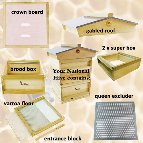 Assembled Actiasbee Pine Bee Hive 2 Super 1 Brood 2