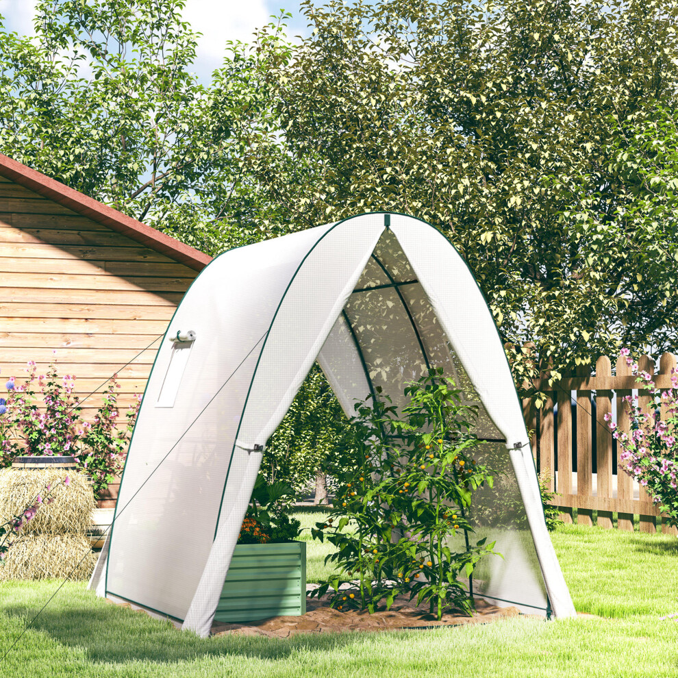 Outsunny (White) Portable Greenhouse Gardening Plant Hot House With 2 Doors