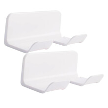 2pcs Wall Mounted Hair Dryer Holder Rack Punch Bathroom and Bedroom Storage Organizer