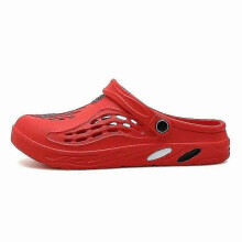 (red,45)Men's Clog Rubber Rain Colorful Slippers Multifunction Bathing Shoes Sandals