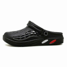 (black,41)Men's Clog Rubber Rain Colorful Slippers Multifunction Bathing Shoes Sandals