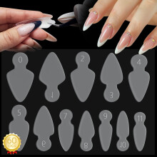 Nail Forms 60PCS Reusable Soft Silicone Dual Nail Forms 12 Size French Tip Stiletto Extension