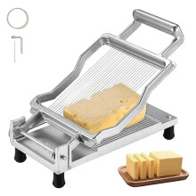 Cheese Slicer Stainless Steel Manual Cutter with Dual Thickness for Cheese Butter Bread Meat