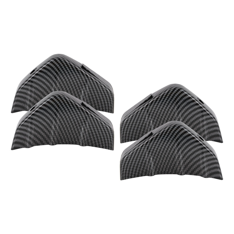 4Pcs Universal Carbon Fiber Style Rear Bumper Spoiler Lip Diffuser Black 4241382453701