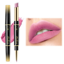 2 in 1 Double Ended Lipstick and Waterproof Lip Liner Matte Finish AutoRotating 6#
