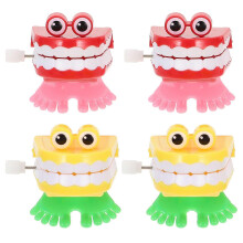 4Pcs Creative Teeth Shape Clockwork Toys Funny Wind-up Tooth Playthings