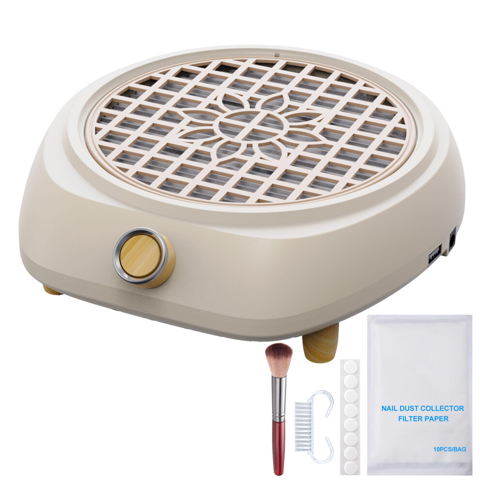 Nail Dust Collector with Adjustable Powerful Suction and Reusable Filter, Electric Vacuum for Manicure Salon and Home