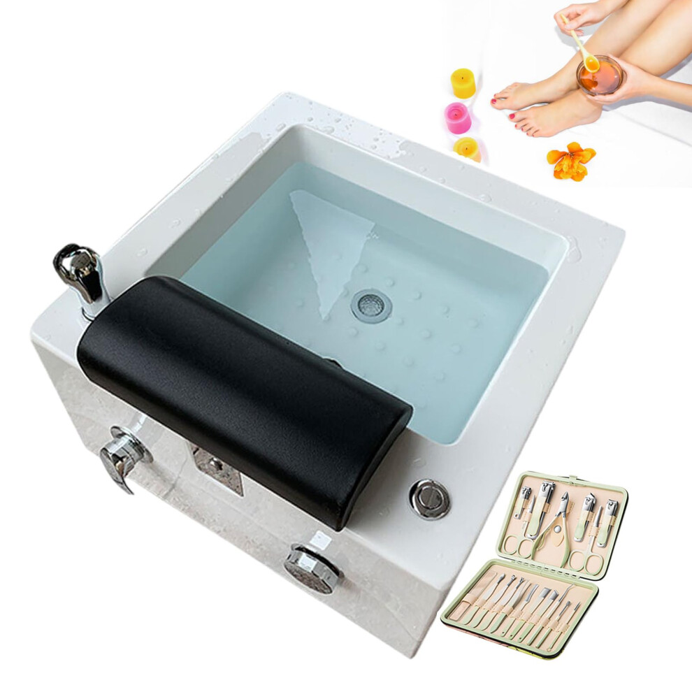 Acrylic Heated Foot Spa Tub with LED Lights and Heat Therapy Massage for Home Pedicure