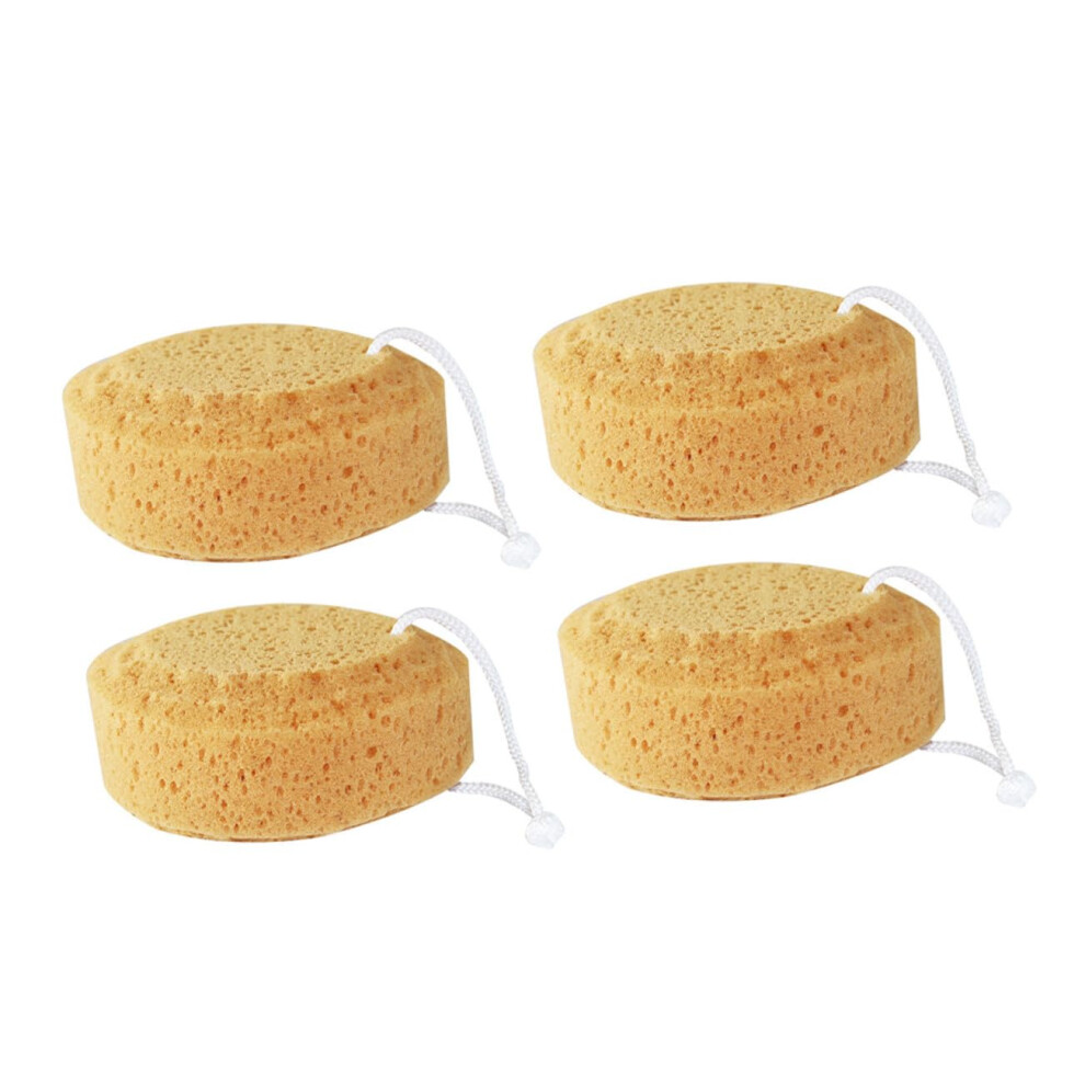 Bath Sponges 4 Pack Natural Seaweed Material Exfoliating Shower Scrubbers For Adults Gentle Massage Sponge