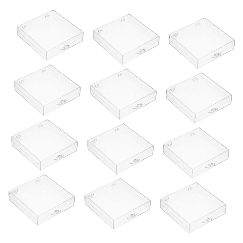 12pcs Transparent Nail Tips Storage Box with Visible Display for Artificial Nails and Travel