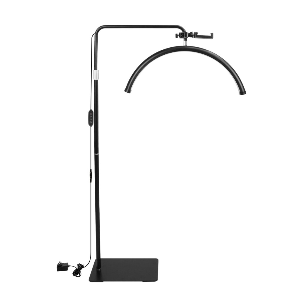 LED Lash Lamp for Eyelash Extensions with Adjustable Height, Brightness and Phone Holder â Jet Black