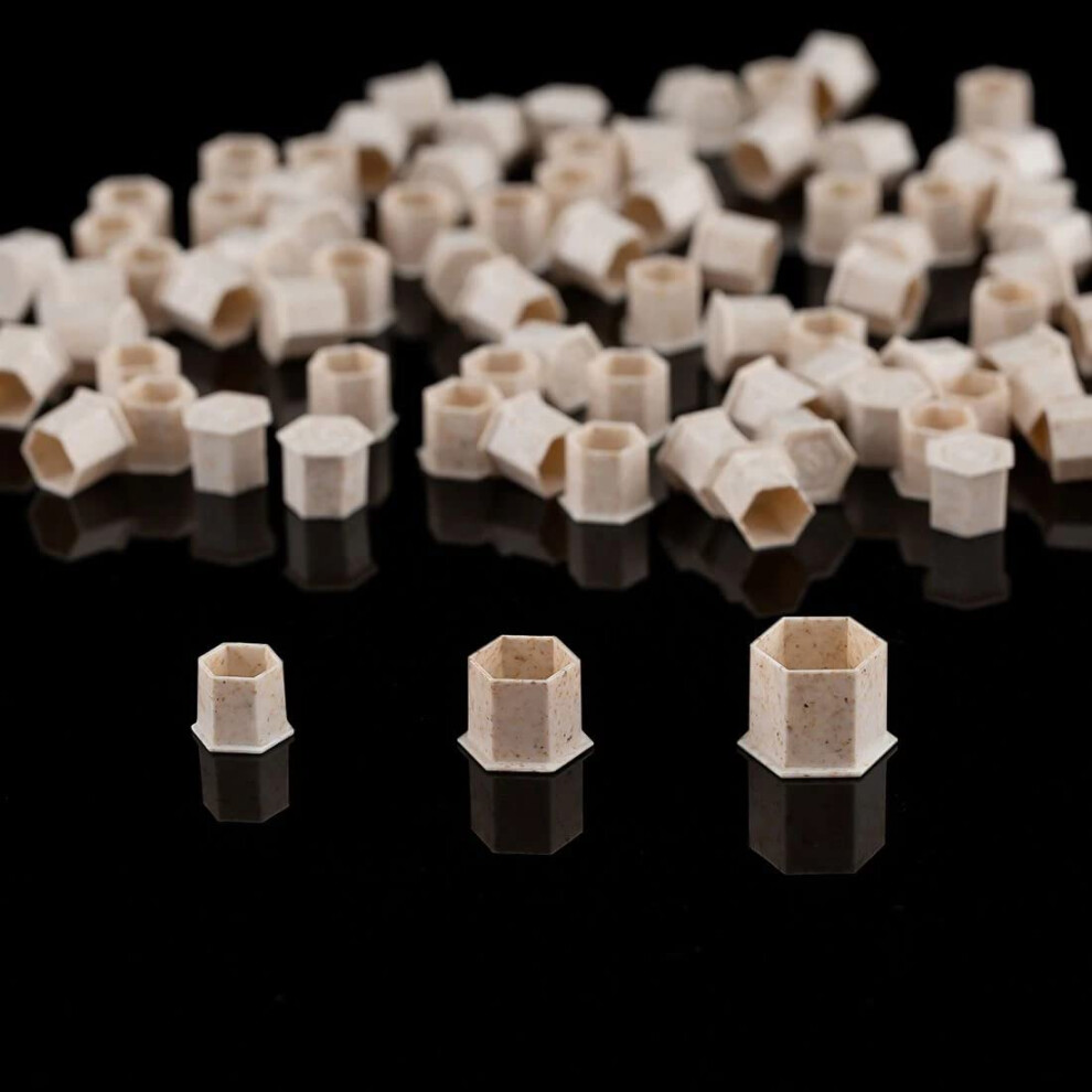 50pcs Permanent Makeup Ink Cups with Stable Base Disposable 12mm Tattoo Pigment Holder Biodegradable Wheat Straw