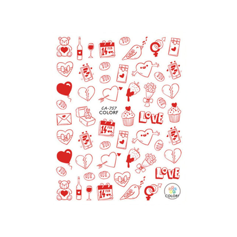 Valentine's Day Nail Stickers Love Rose Nail Decals SelfAdhesive Romantic Wraps for Manicure