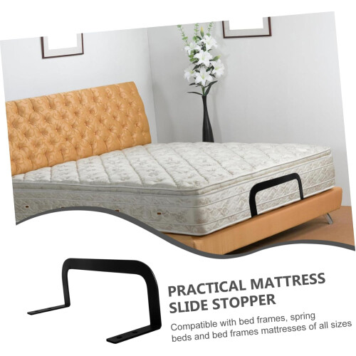 2Pcs Metal Mattress Slide Stopper Bars for Bed Frame, Prevent Sliding and Enhance Stability 2