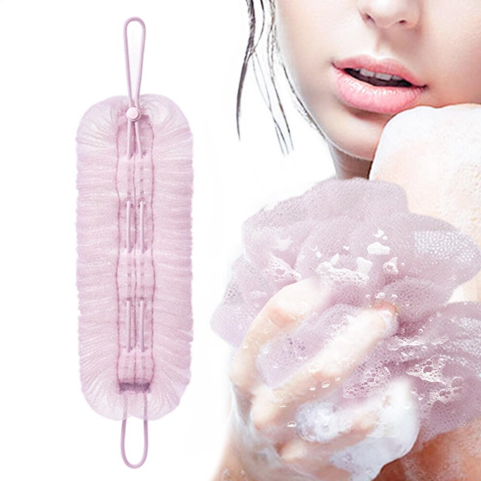 Purple Loofah Washcloth Combo With Suction Cup Exfoliating Puff Ball Bath Scrubber For Skin Renewal And Deep Cleansing
