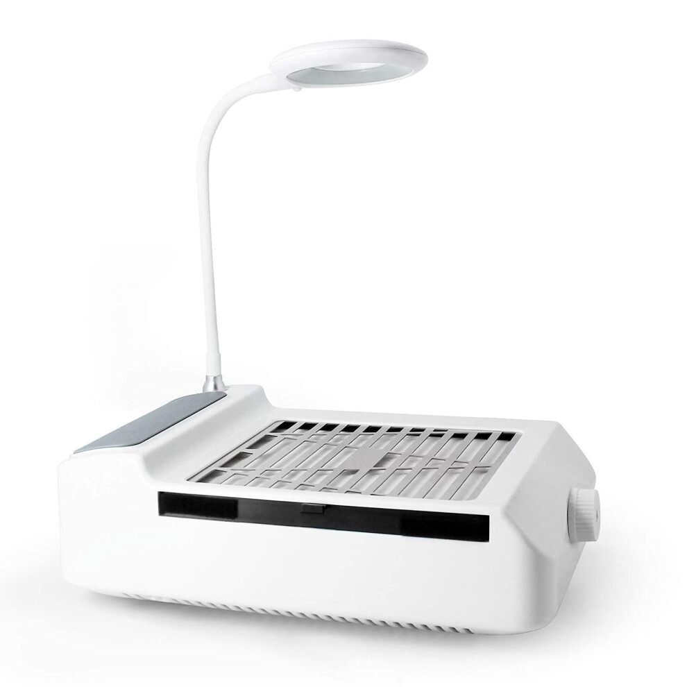 Nail Dust Collector With Lamp And Powerful Adjustable Suction For Acrylic And Gel Nails 9365369559585
