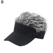 Baseball Cap with Wig Funny Hair Hat for Adults and Kids Creative Sun Protection Outdoor Sports