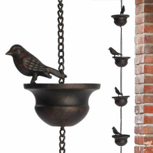 Rain Gutter Chains, Water Catcher Hanger for Garden, Bird Drinking Trough for Outdoor Gutters, Universal Fit