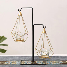 Hanging Geometric Tealight Candle Holders For Home Decor, Table Decoration, Tea Light Candle Holder (B)