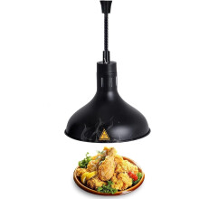 Infrared Food Warming Restaurant Suspended Retractable Heating Lamp For Commercial Kitchens Silver And Black Adjustable