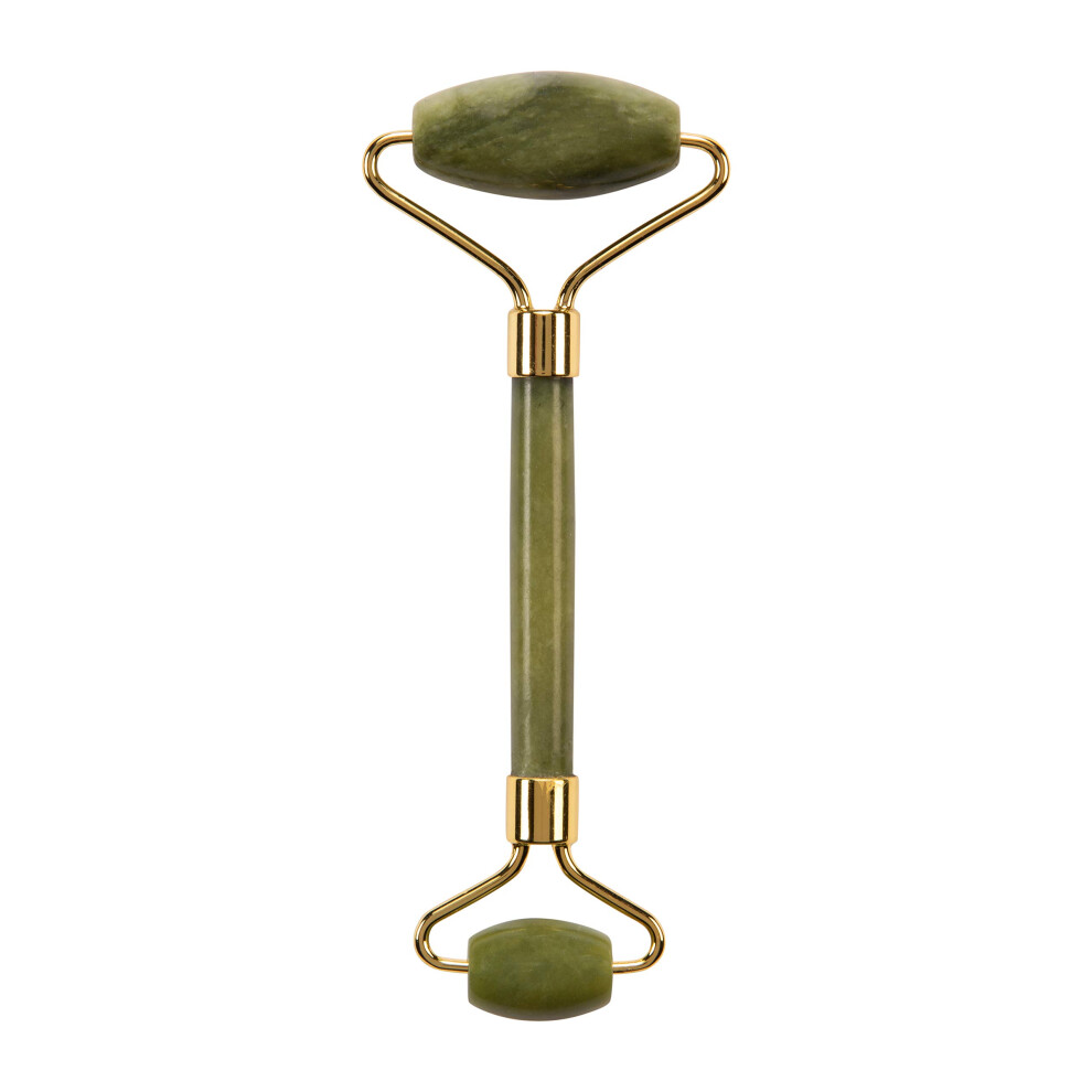 Dual Sided Jade Roller Facial Massager for Puffiness Wrinkles and Muscle Tension Relief