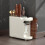 Kitchen Knife Holder with Sharpener, Cutting Board and Utensil Storage Rack, White ABS 4