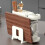 Kitchen Knife Holder with Sharpener, Cutting Board and Utensil Storage Rack, White ABS 2