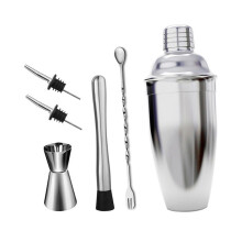 6pcs 750ml Stainless Steel Cocktail Shaker Set Keeps Drinks IceCold for Home and Bar Use
