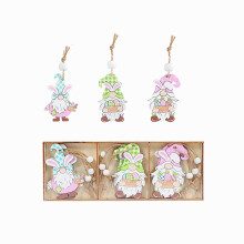 Easter Wooden Ornaments, Vibrant Multicolor Design, Gnome Hanging Decor For Spring, Twine Included, Perfect For Adorning Your Home