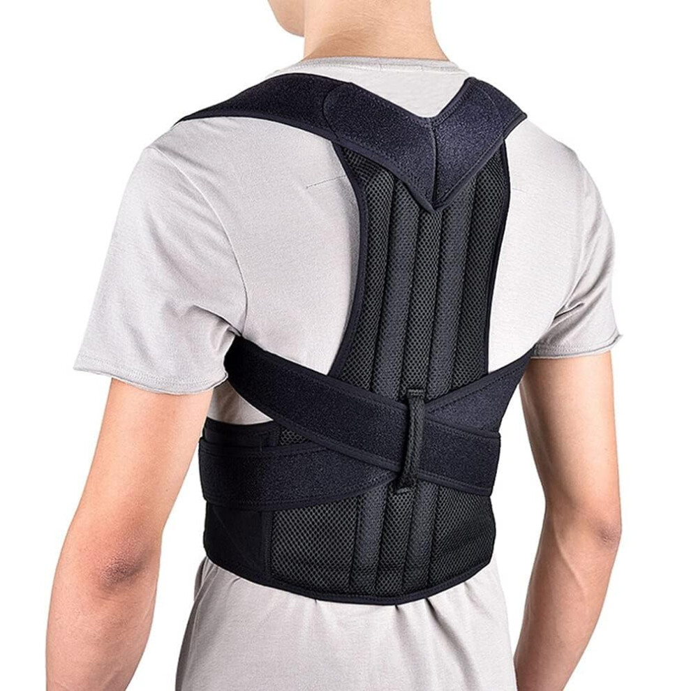 Posture Corrector XS5XL Adjustable BackBrace For Men Women ShoulderClavicle Support Scoliosis Hunchback Correction Black