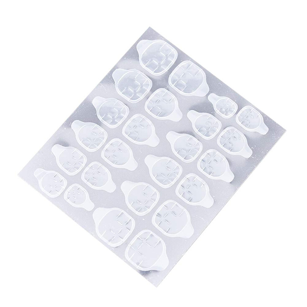 Transparent Double Sided Nail Glue Stickers for Press On Nails, Reusable Adhesive Tabs 24Pcs