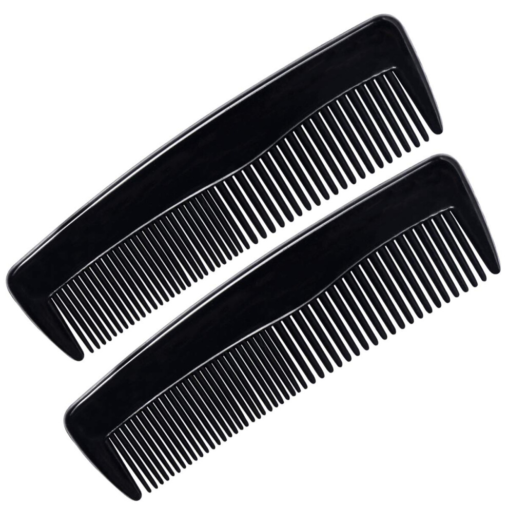 Unisex Black Hair Combs Set For Women And Men, Dual Fine And Coarse Comb, Detangles Hair Fast, 2 Pcs