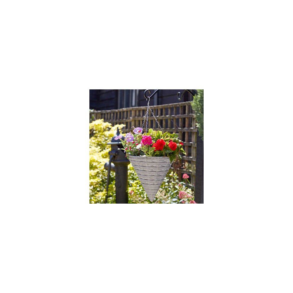 Smart Garden Monza Faux Rattan Hanging Cone - 14In