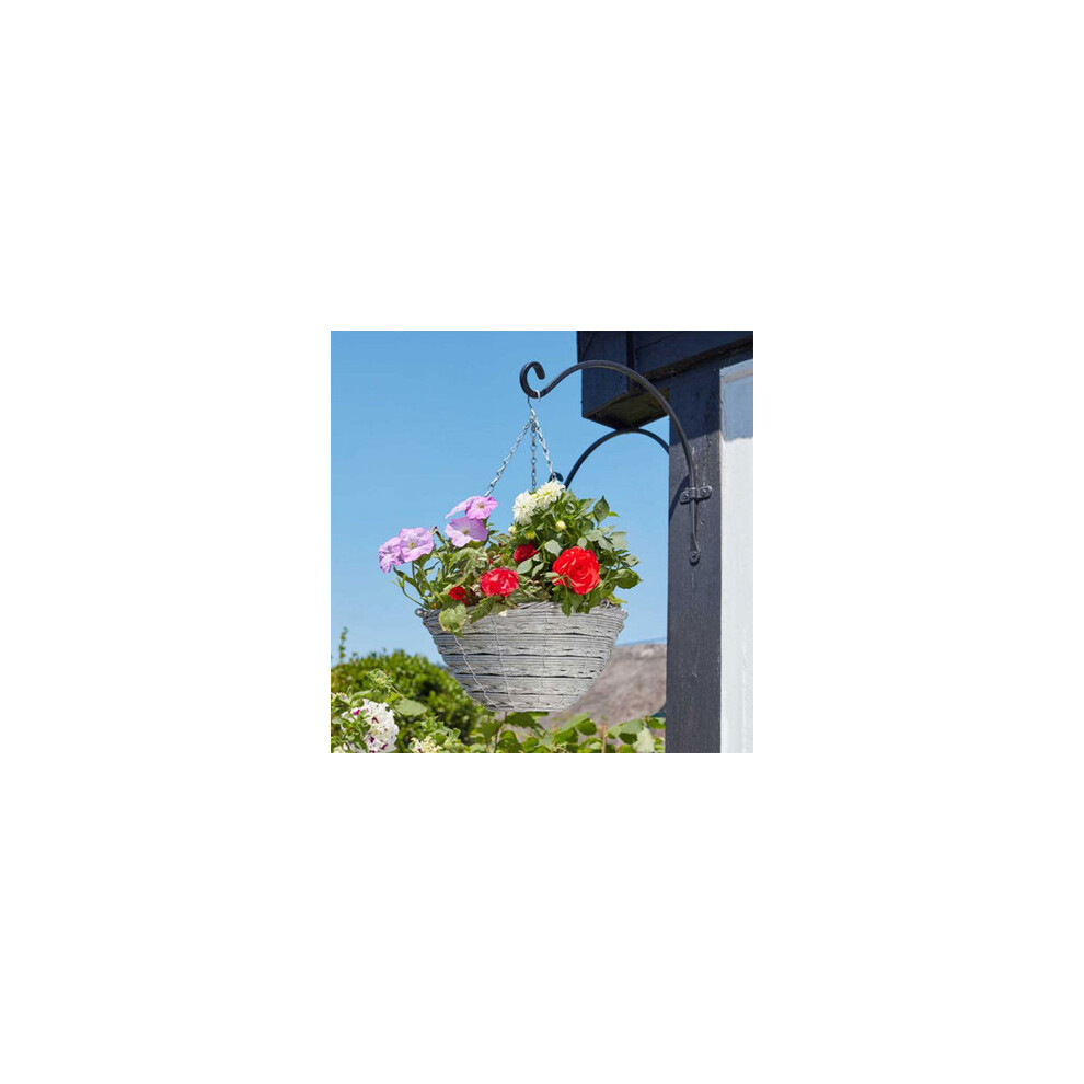 Smart Garden Monza Faux Rattan Hanging Basket - 14In