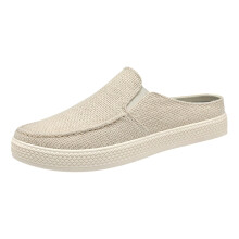 Men's Slip On Sneakers Breathable Mesh Mules with AntiSlip Sole Closed Toe Casual Beige