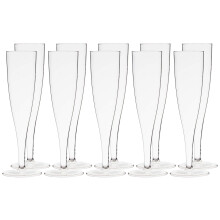 Plastic Champagne Flutes 170ml Set of 10 CE Stamped Elegant Large Disposable Glasses for Parties