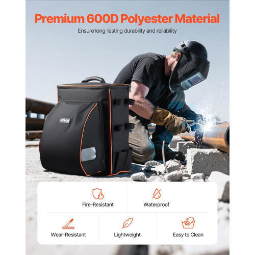 Welding Backpack with Helmet Holder, Large Capacity 35.6L 600D Polyester Welder Tool Bag 2