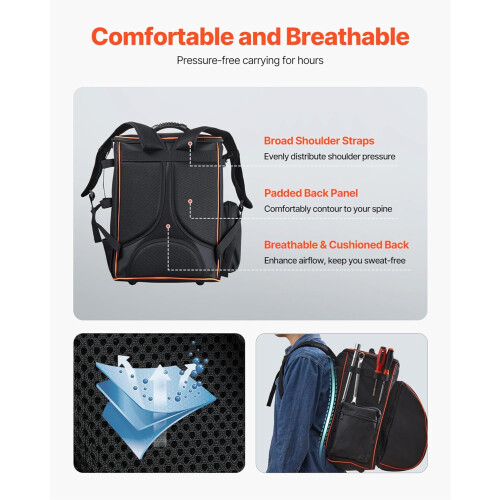 Welding Backpack with Helmet Holder, Large Capacity 35.6L 600D Polyester Welder Tool Bag 1