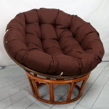 Outdoor Rattan Chair Cushion Swing And Egg Nest Chairs 120x120cm Brown Durable Fabric Oversized Round Pad Patio Garden