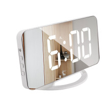 LED-Spiegel Digitaler Wecker, 15,8*7,8 cm, Schwarz/Weiß, USB-Stromversorgung