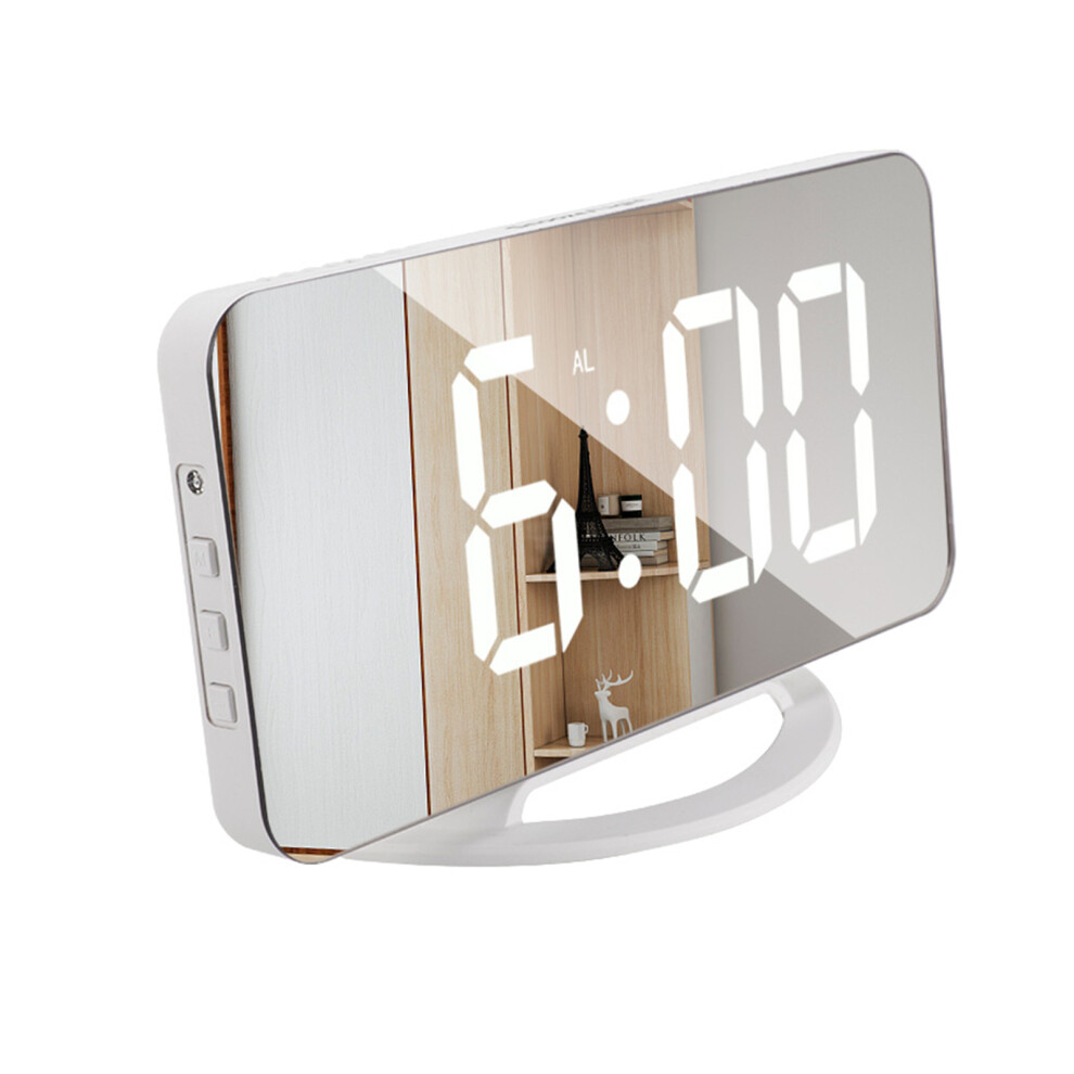 Led Mirror Digital Alarm Clock With Snooze, Usb, 3 Brightness Levels, Black/White 4621382460044