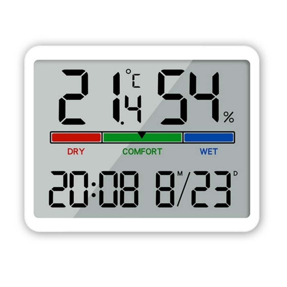 Digital Electronic Alarm Clock With Large LCD Display, Wall Clock, Thermometer And Humidity, Model B