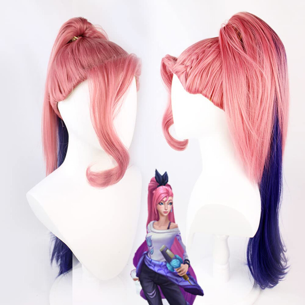 Unisex Cosplay Wig Long Ponytail Colorful Heat Resistant Synthetic Hair With Cap