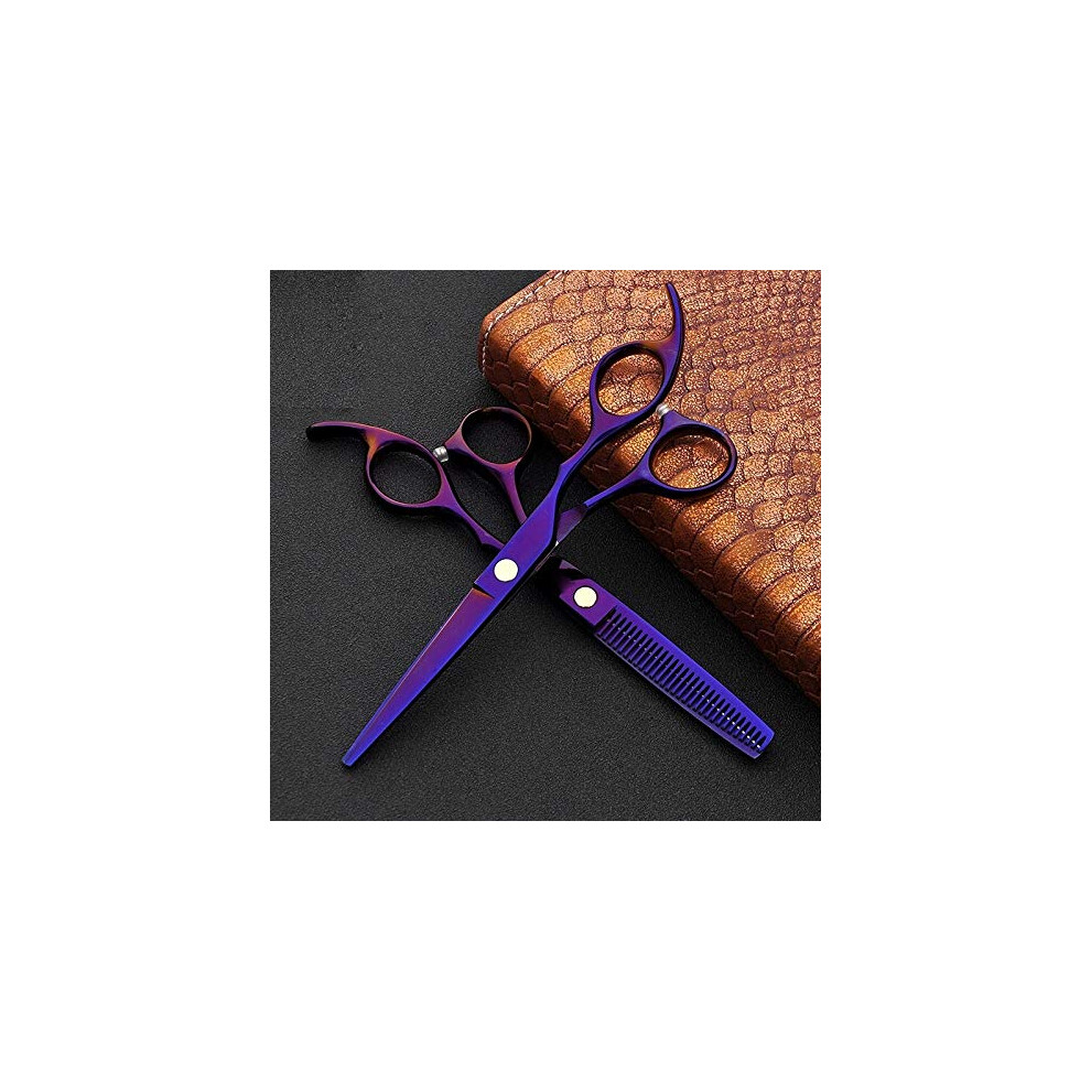Purple Hair Cutting Scissors 2Pcs Japanese Steel With Sharp Precision Blades And Ergonomic Grip