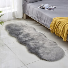 Sheepskin Rug Faux Fur Area Rug Soft Fluffy Shag Carpet 60x120 cm Grey For Bedroom Sofa Floor Living Room Decoration