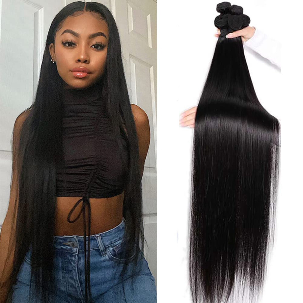 10A Brazilian Straight Hair Bundles Virgin Human Hair Extensions Natural Color Double Weft 22â28 Inch