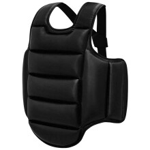 Boxing Body Protector with Density Impact Protection, Reversible Chest Guard for Taekwondo Sparring, Adjustable Fit Black and White 160180cm