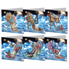 Diamond Painting Greeting Cards DIY Kit with Sparkling Parrot Designs, Handmade Birthday Set