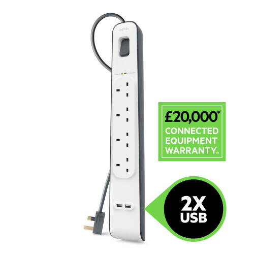 Belkin Belkin Extension Lead with USB Slots x 2 (2.4 A Sh 2