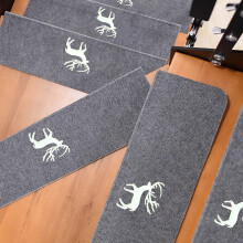 8.7'x21' Non Slip Stair Treads 15Pack Deer Carpet for Wooden Steps Indoor Use Kids and Pets Light Gray